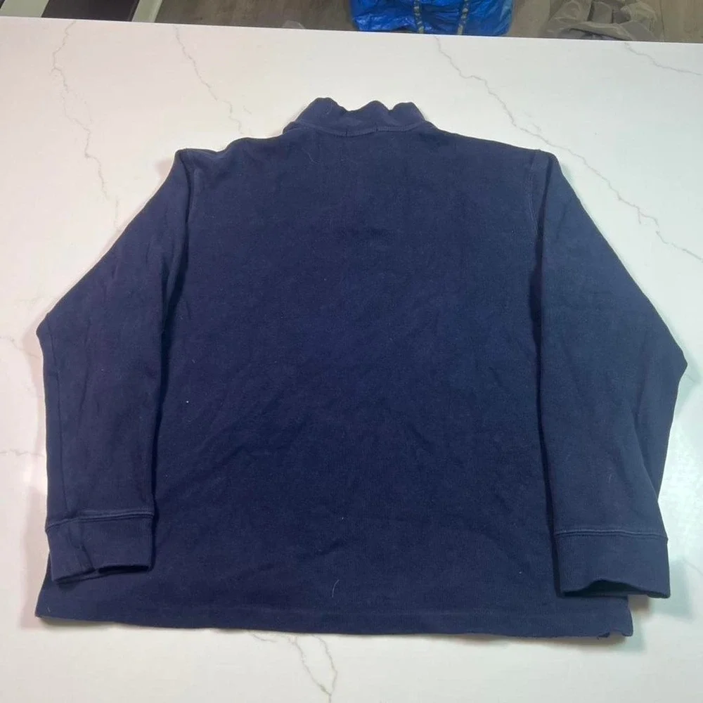 Polo Ralph Lauren Quarter Zip Pullover Mens XL Navy Blue Red Pony Logo Ribbed